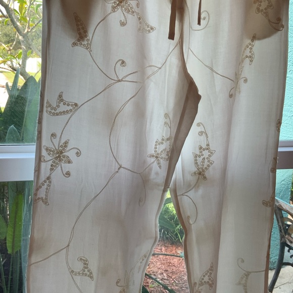 INC International Concepts Cream Sequin Embellished Pants - Picture 3 of 10